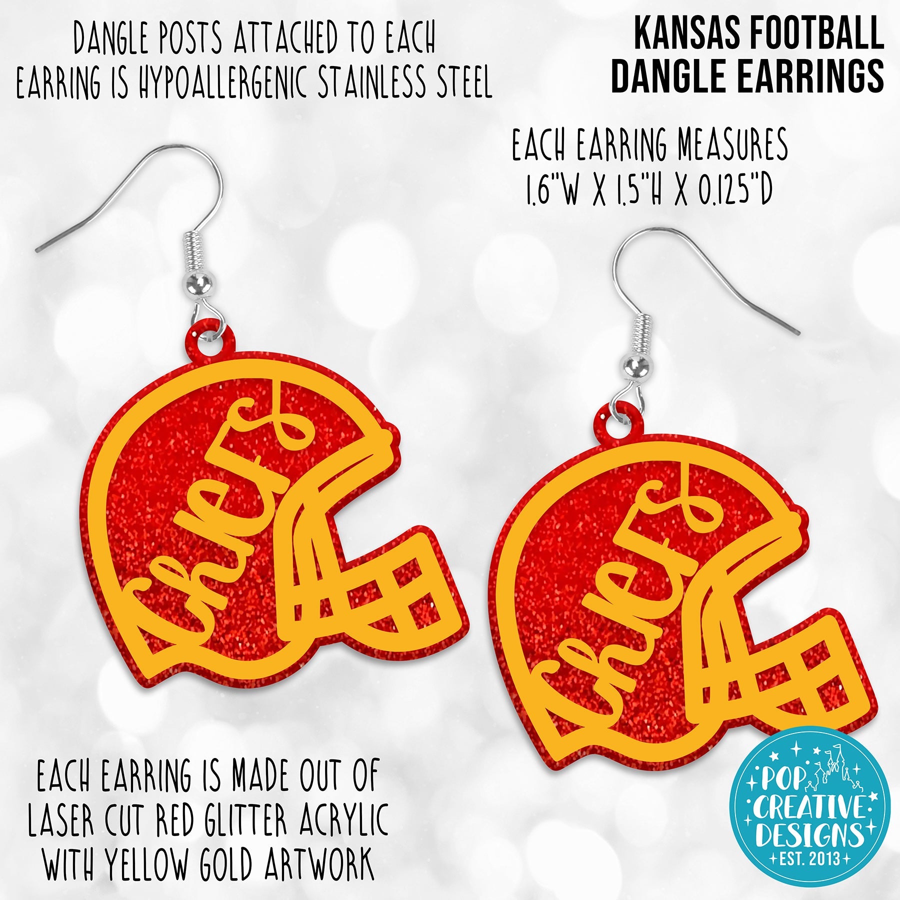 Kansas Football Dangle Earrings