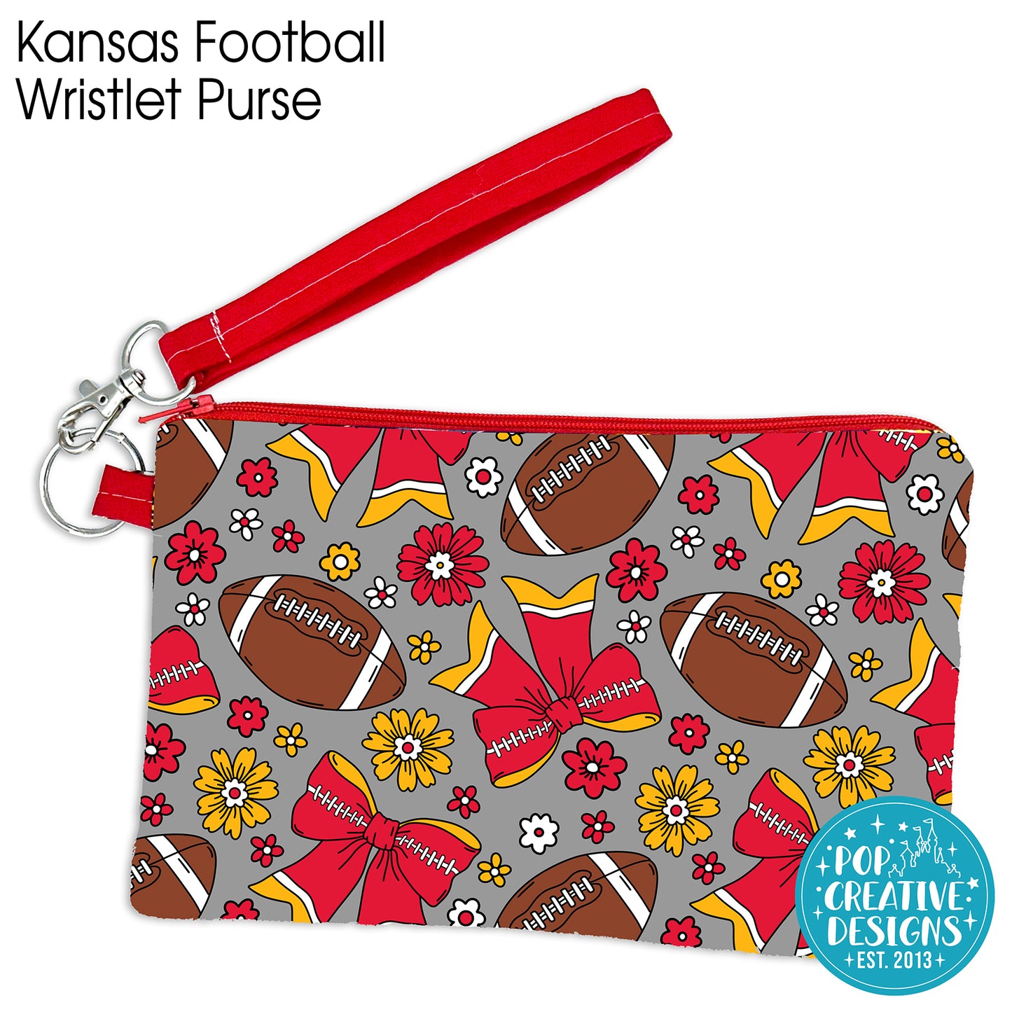 Kansas Football Wristlet Purse