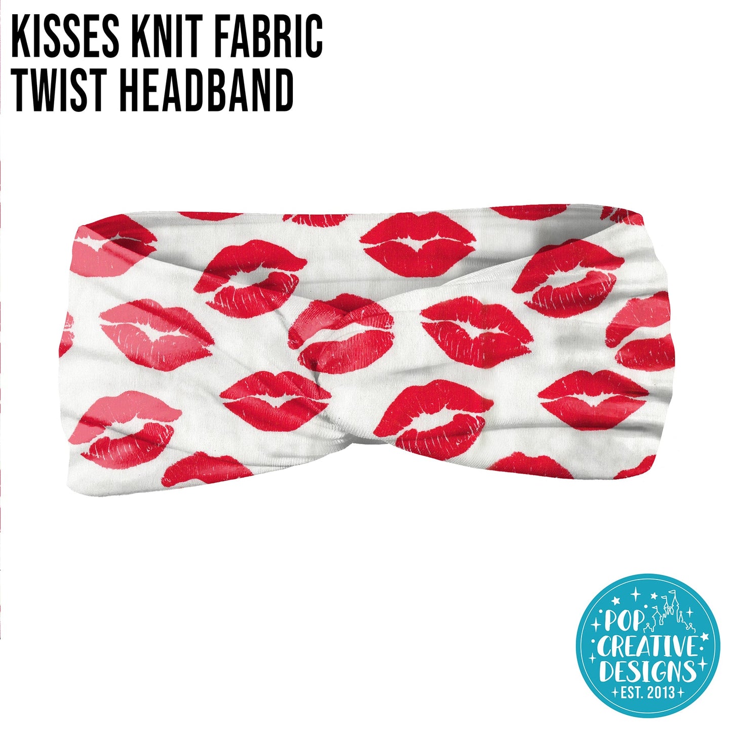 Kisses Knit Fabric Twist Headband