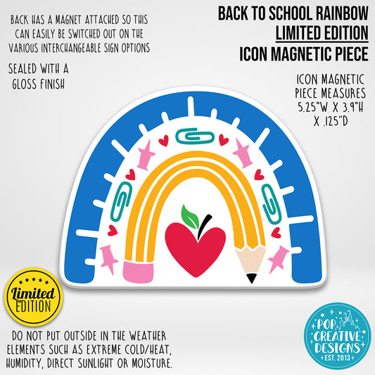 LIMITED EDITION Back to School Rainbow Icon Magnetic Piece