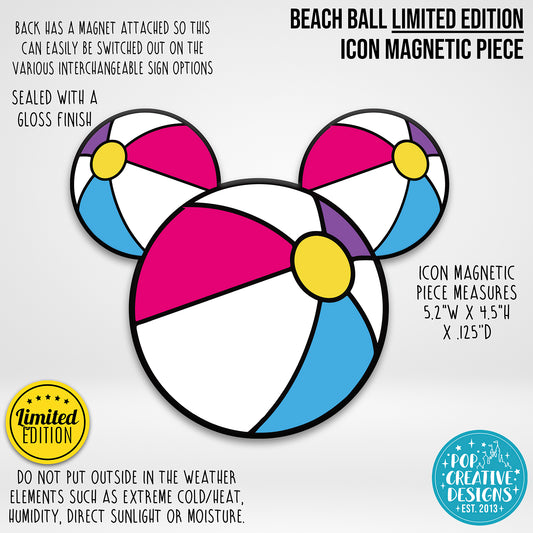 LIMITED EDITION Beach Ball Icon Magnetic Piece