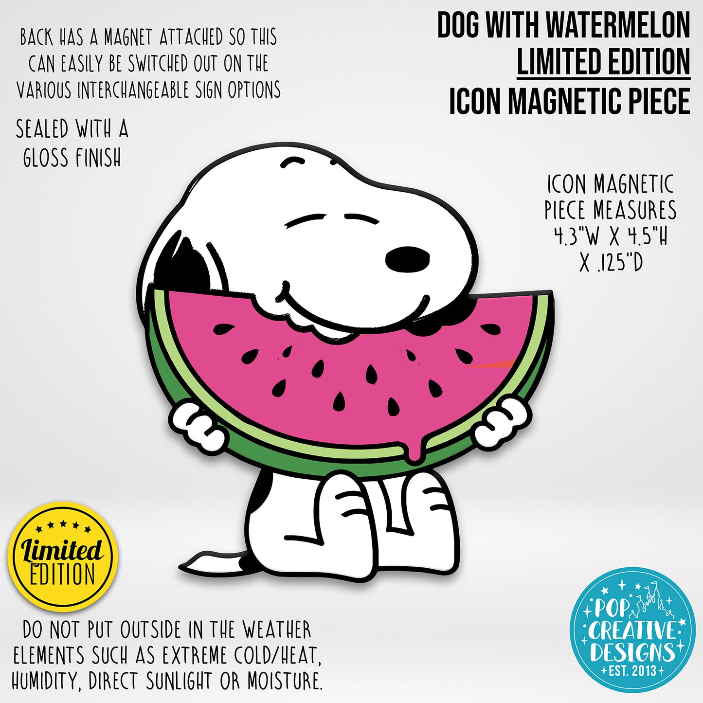 ***CLEARANCE ITEM*** Dog with Watermelon Icon Magnetic Piece
