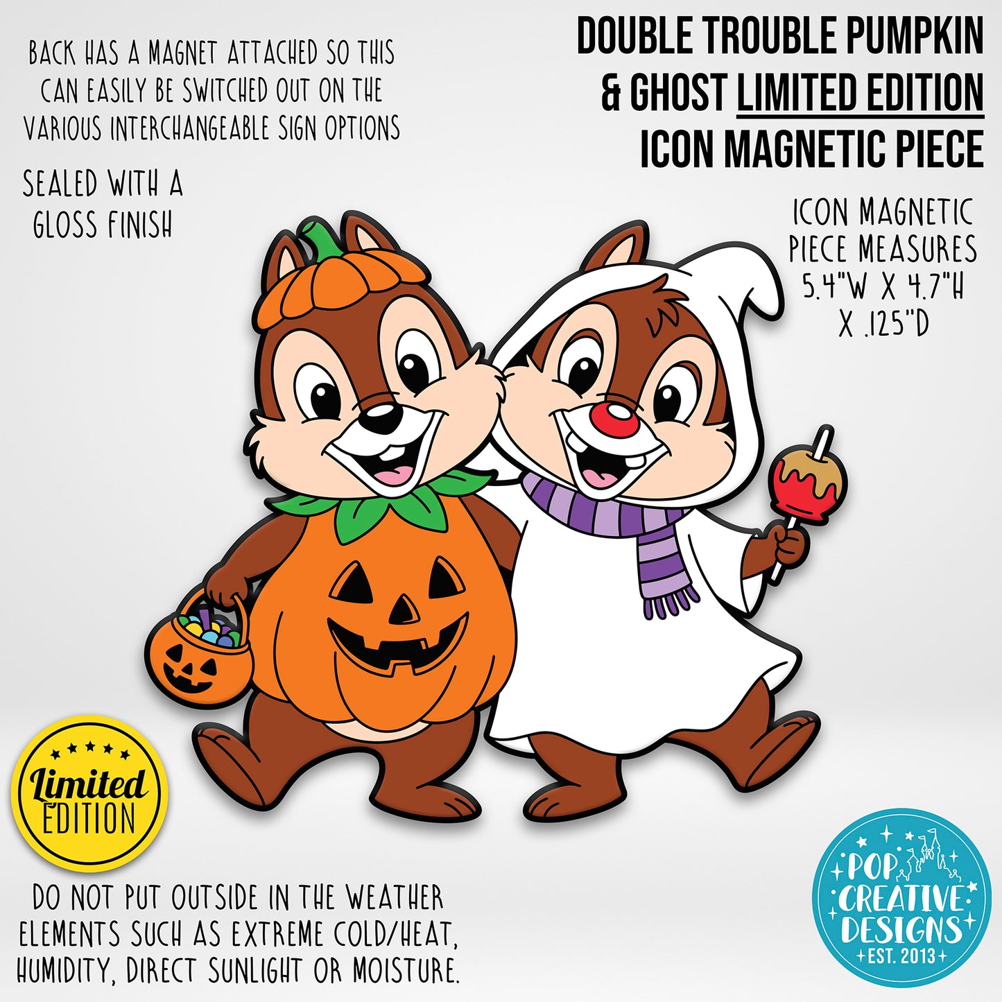 LIMITED EDITION Double Trouble Pumpkin & Ghost Icon Magnetic Piece