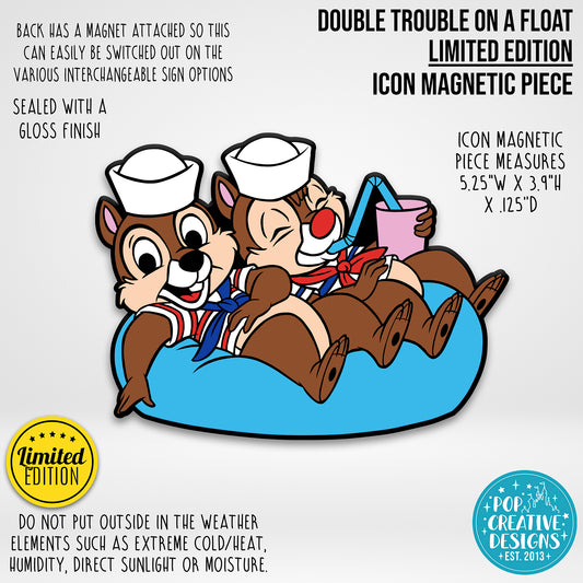 LIMITED EDITION Double Trouble on a Float Icon Magnetic Piece