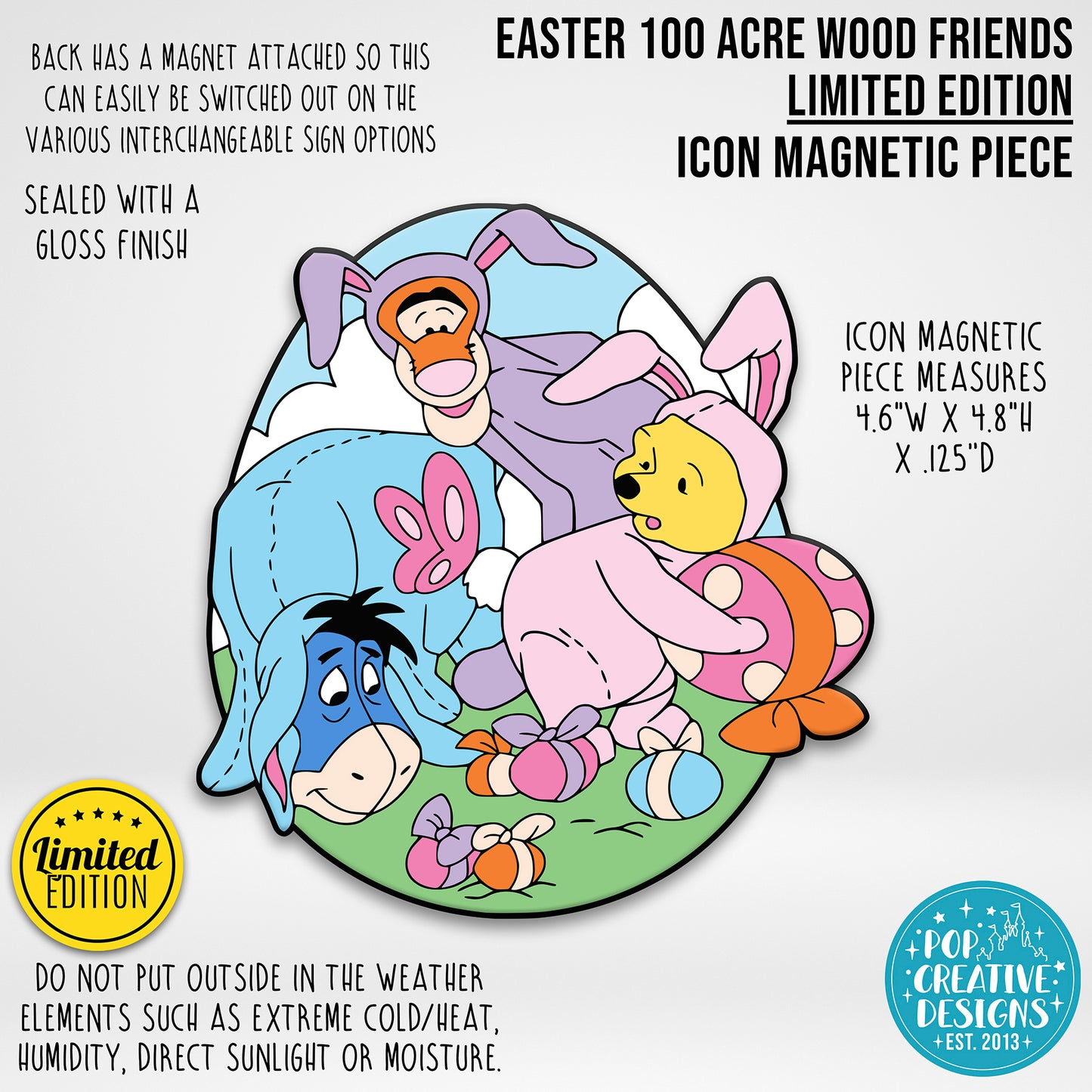 LIMITED EDITION Easter 100 Acre Wood Friends Icon Magnetic Piece