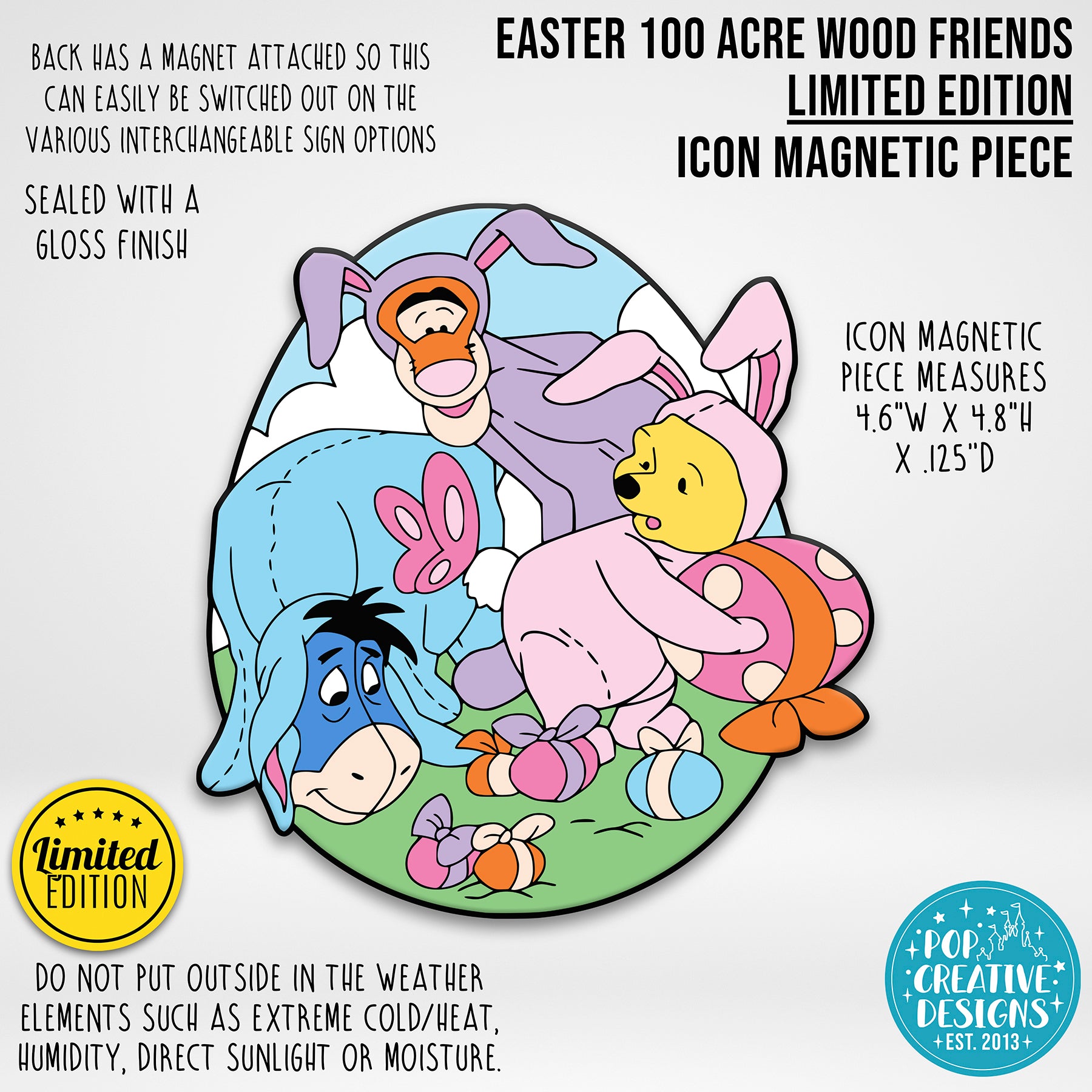 LIMITED EDITION Easter 100 Acre Wood Friends Icon Magnetic Piece