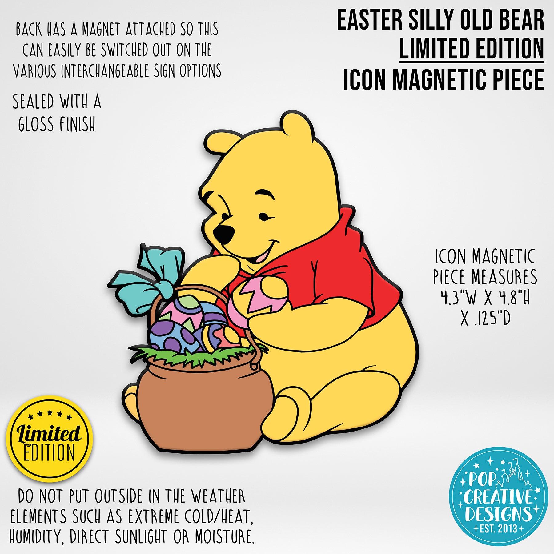 LIMITED EDITION Easter Silly Old Bear Icon Magnetic Piece