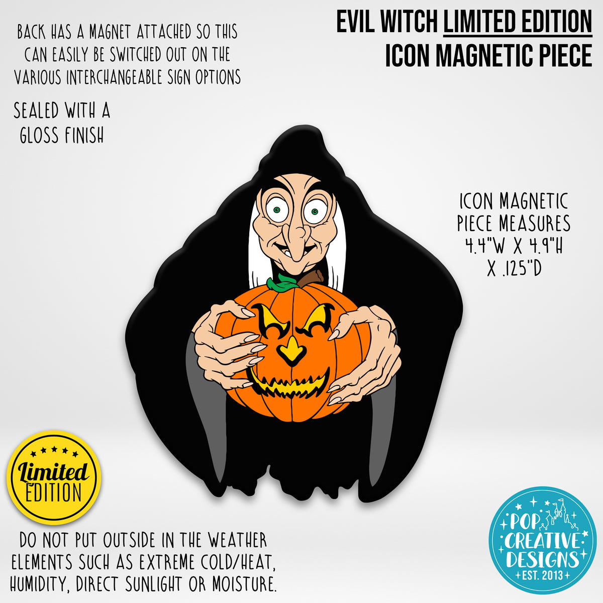 LIMITED EDITION Evil Witch Icon Magnetic Piece