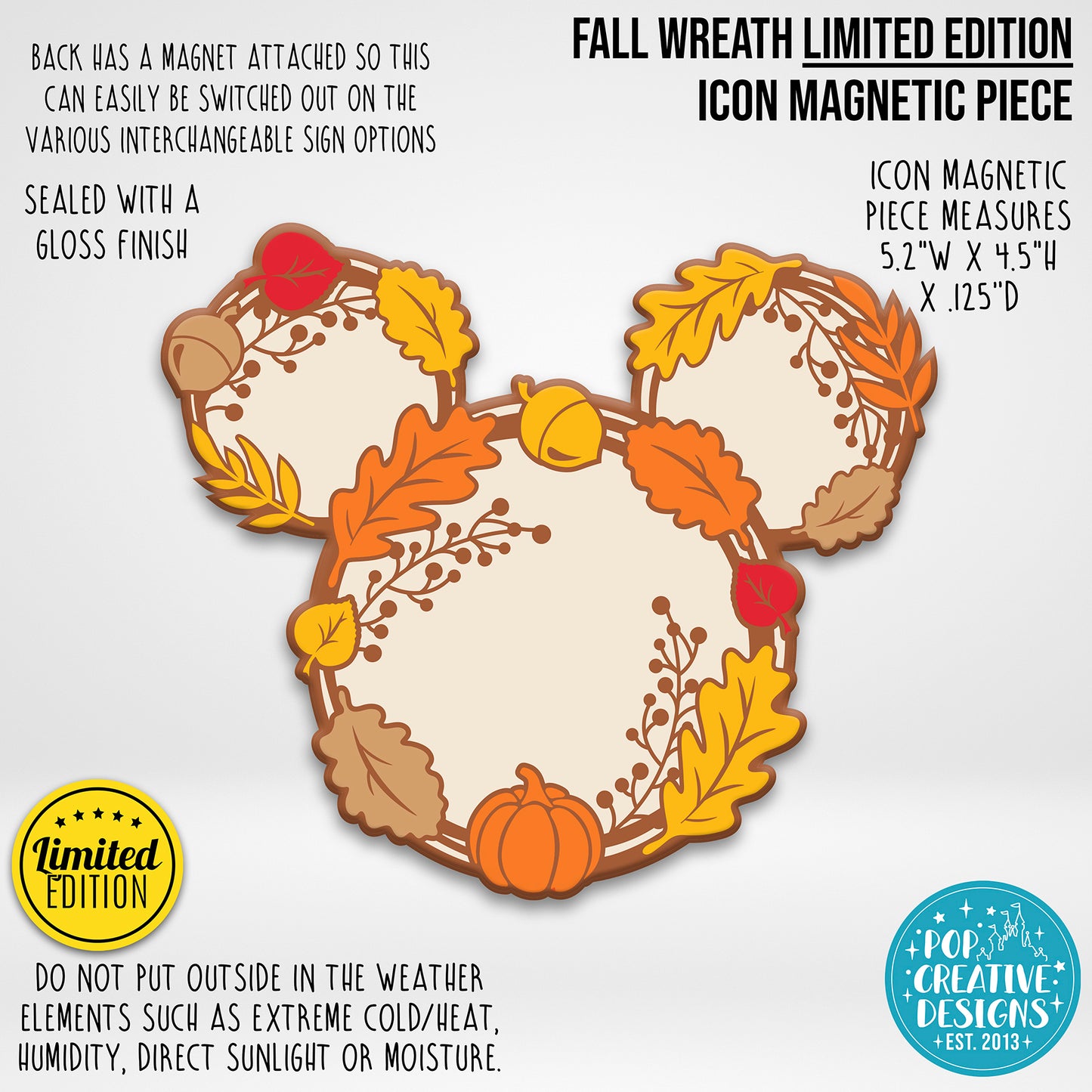 LIMITED EDITION Fall Wreath Icon Magnetic Piece