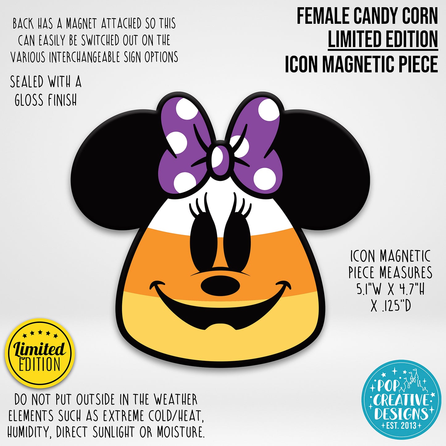 LIMITED EDITION Female Candy Corn Icon Magnetic Piece