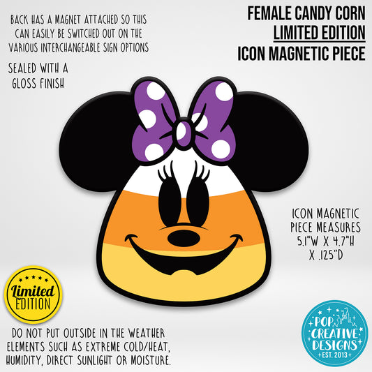 LIMITED EDITION Female Candy Corn Icon Magnetic Piece