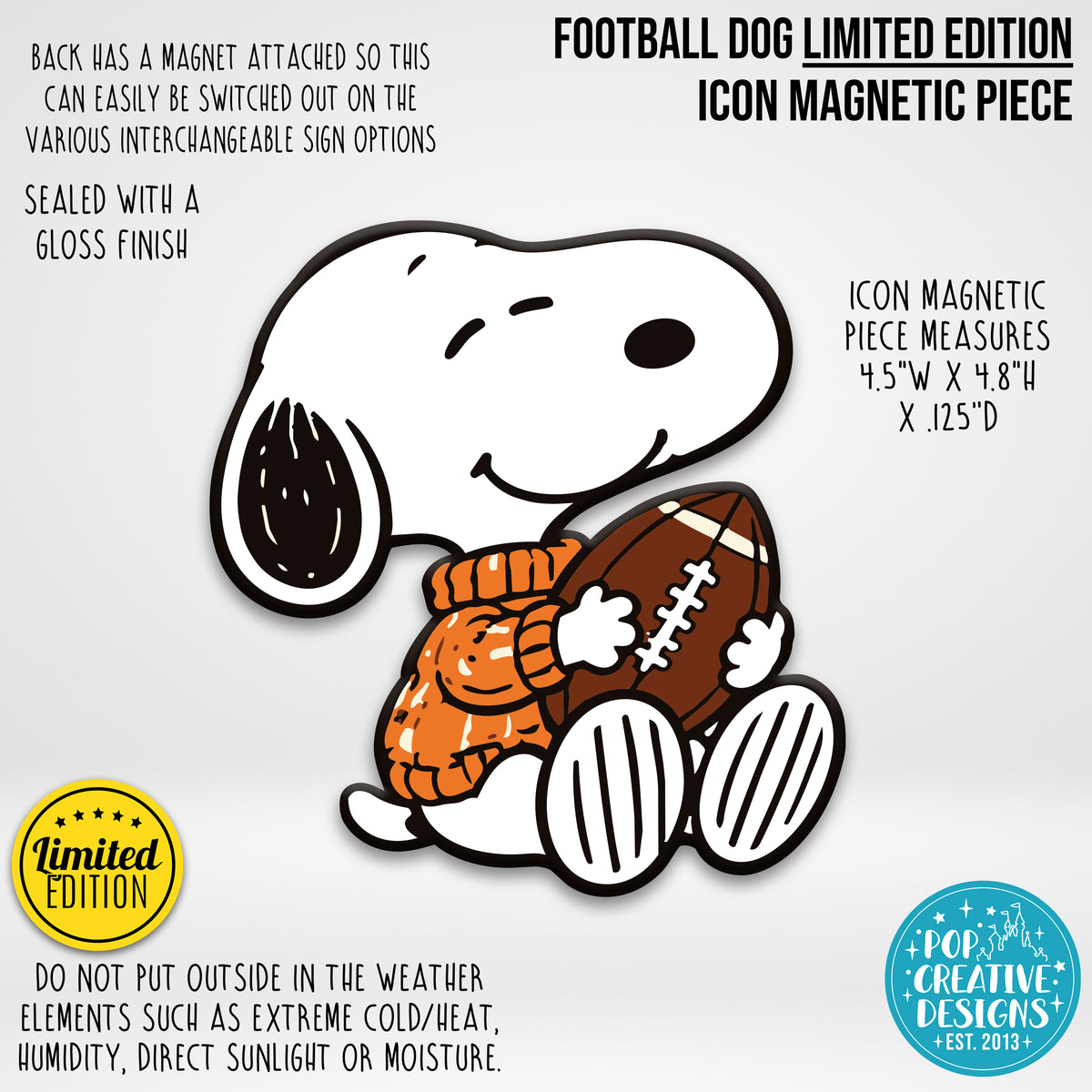 LIMITED EDITION Football Dog Icon Magnetic Piece