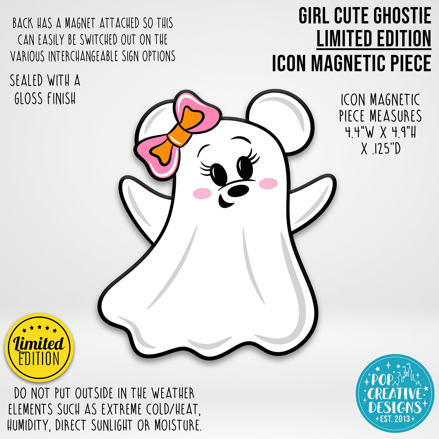 LIMITED EDITION Girl Cute Ghostie Icon Magnetic Piece