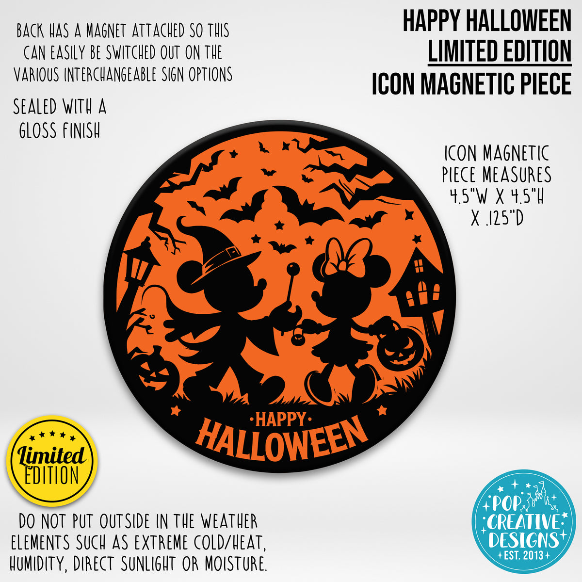 LIMITED EDITION Happy Halloween Icon Magnetic Piece