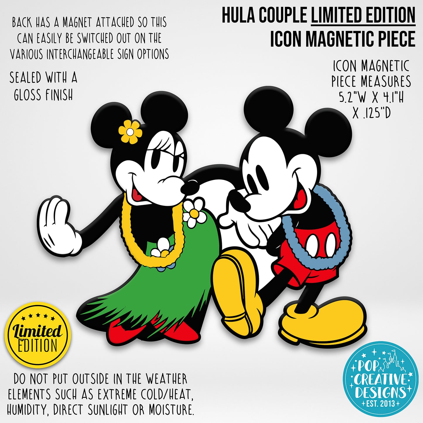 LIMITED EDITION Hula Couple Icon Magnetic Piece