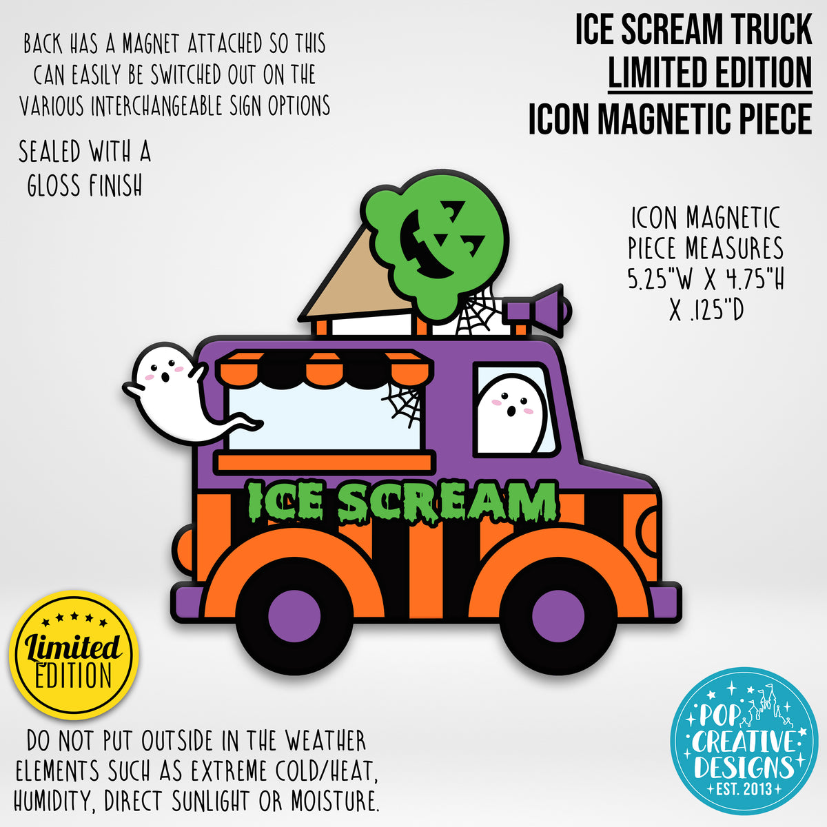 LIMITED EDITION Ice Scream Truck Icon Magnetic Piece