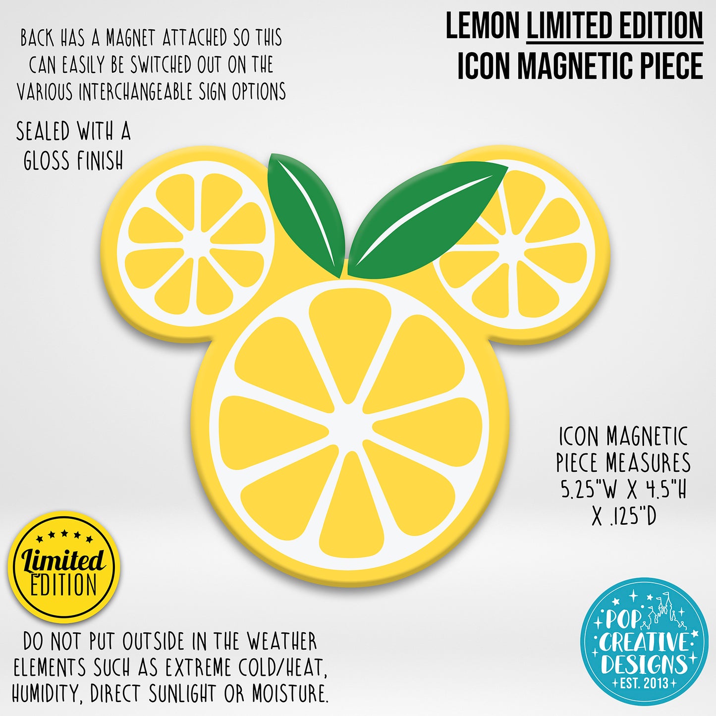 ***CLEARANCE ITEM*** Lemon Icon Magnetic Piece