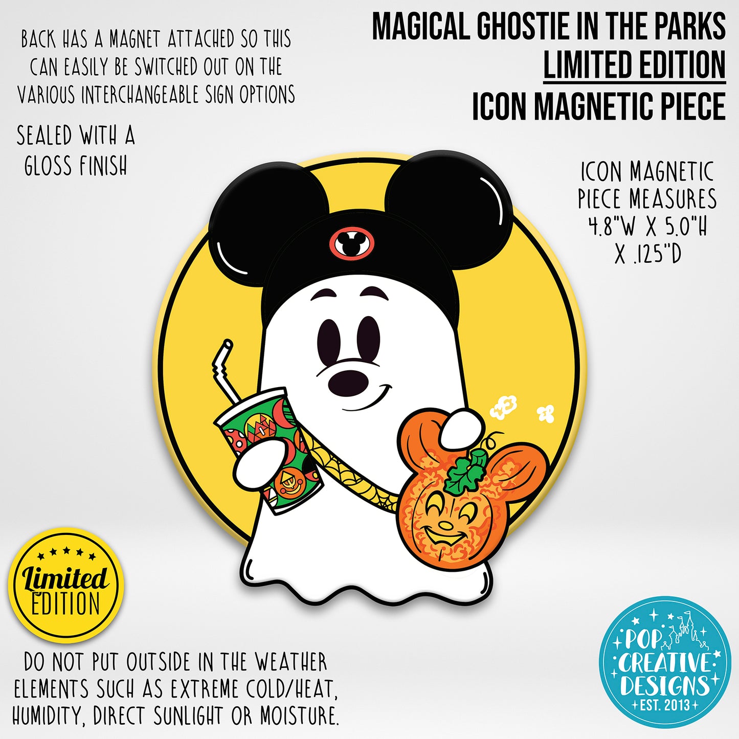 LIMITED EDITION Magical Ghostie in the Parks Icon Magnetic Piece