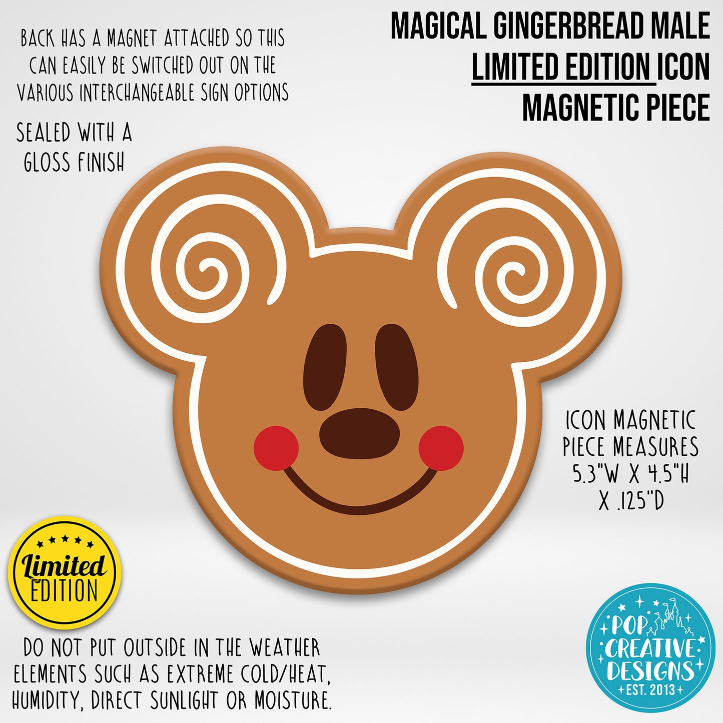 LIMITED EDITION Magical Gingerbread Male Icon Magnetic Piece