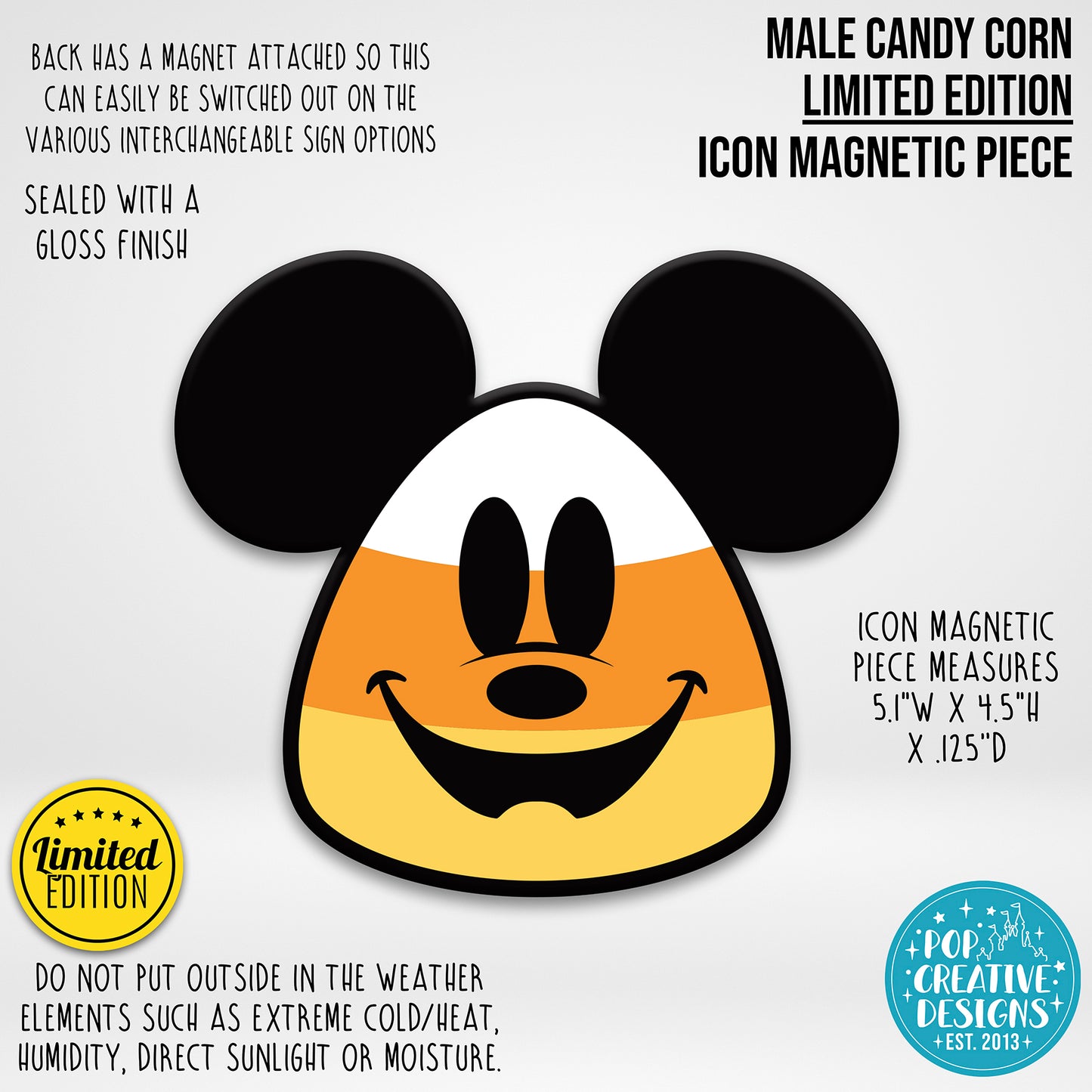 LIMITED EDITION Male Candy Corn Icon Magnetic Piece