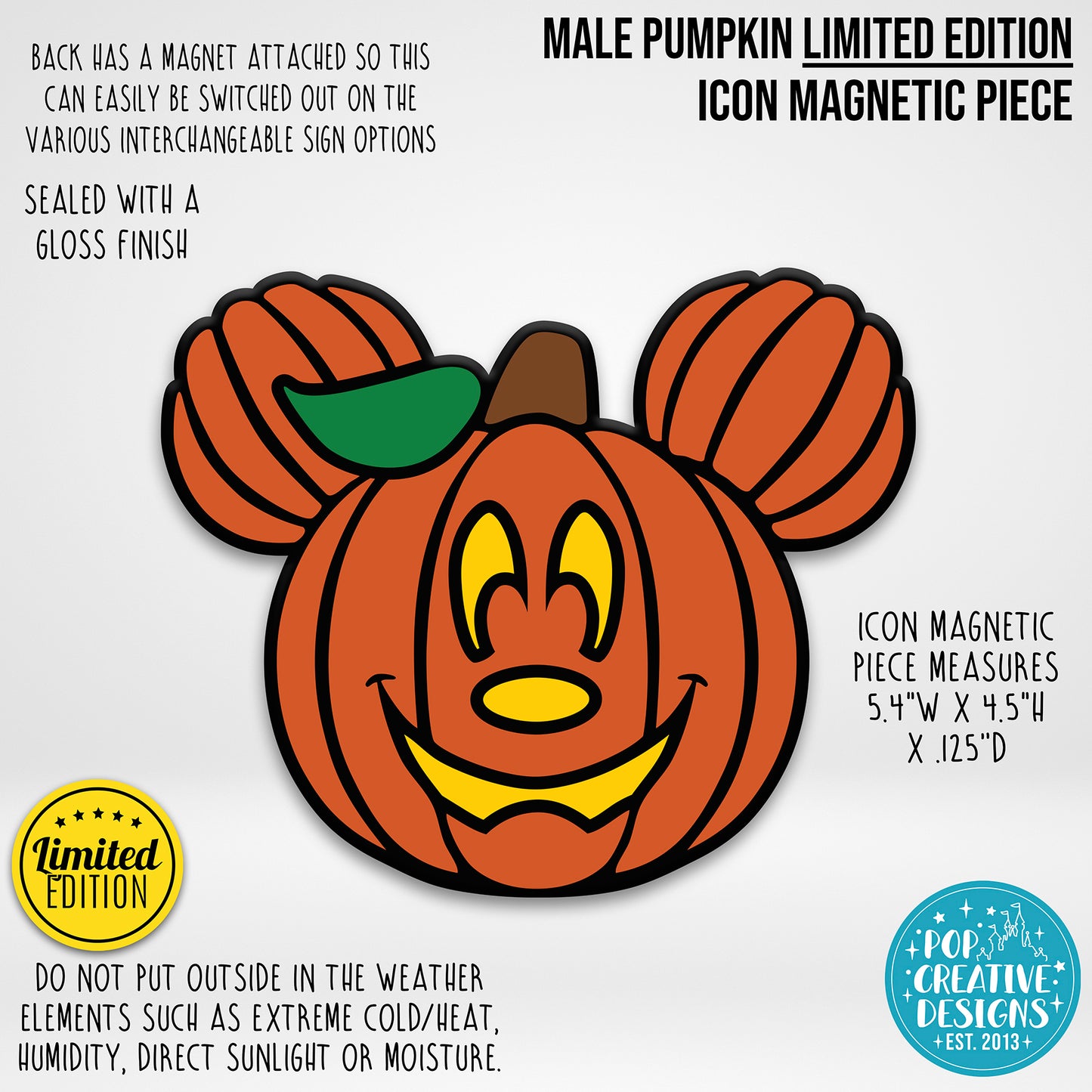 LIMITED EDITION Male Pumpkin Icon Magnetic Piece