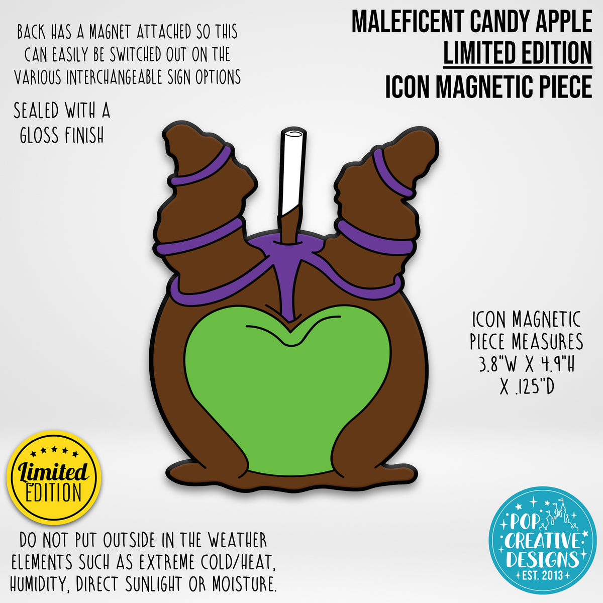 LIMITED EDITION Maleficent Candy Apple Icon Magnetic Piece