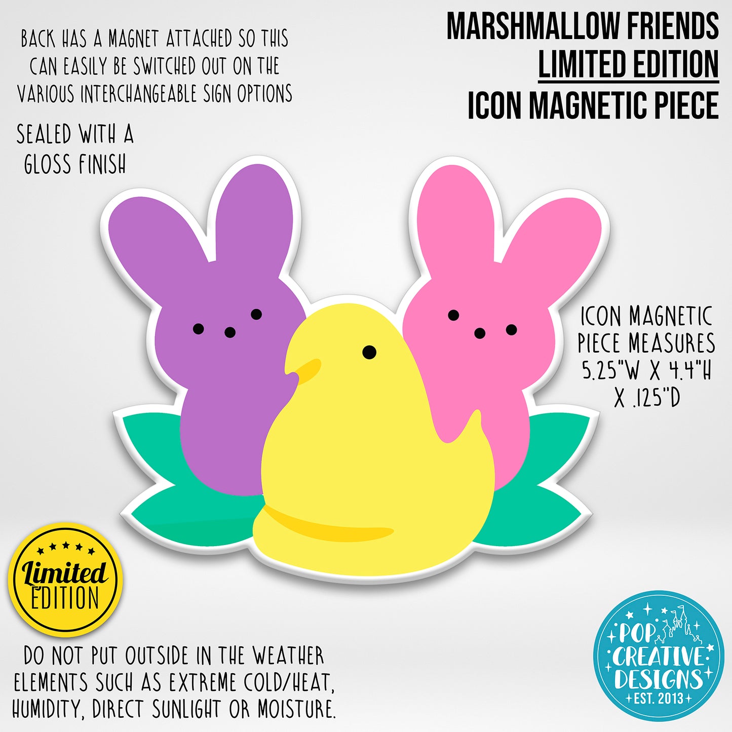 ***CLEARANCE ITEM*** Marshmallow Friends Icon Magnetic Piece
