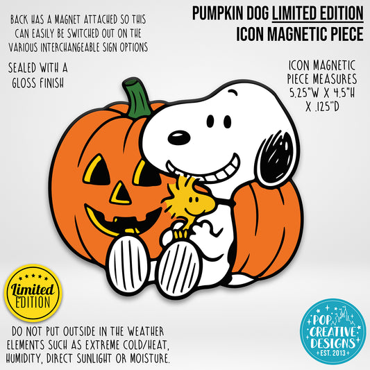 LIMITED EDITION Pumpkin Dog Icon Magnetic Piece