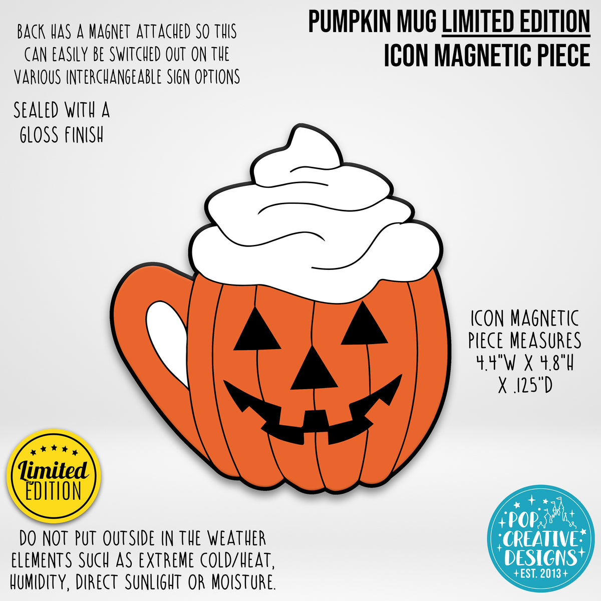 LIMITED EDITION Pumpkin Mug Icon Magnetic Piece