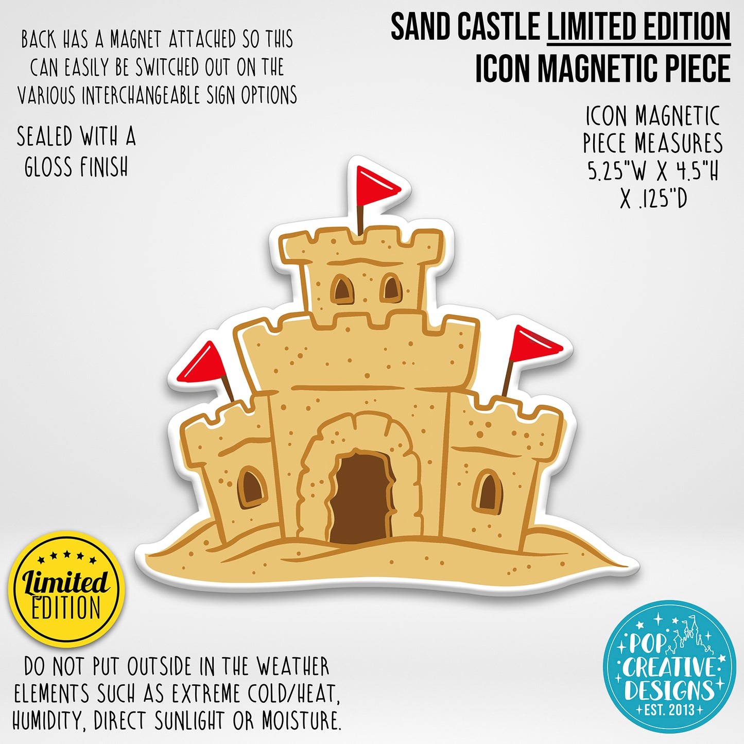 LIMITED EDITION Sand Castle Icon Magnetic Piece