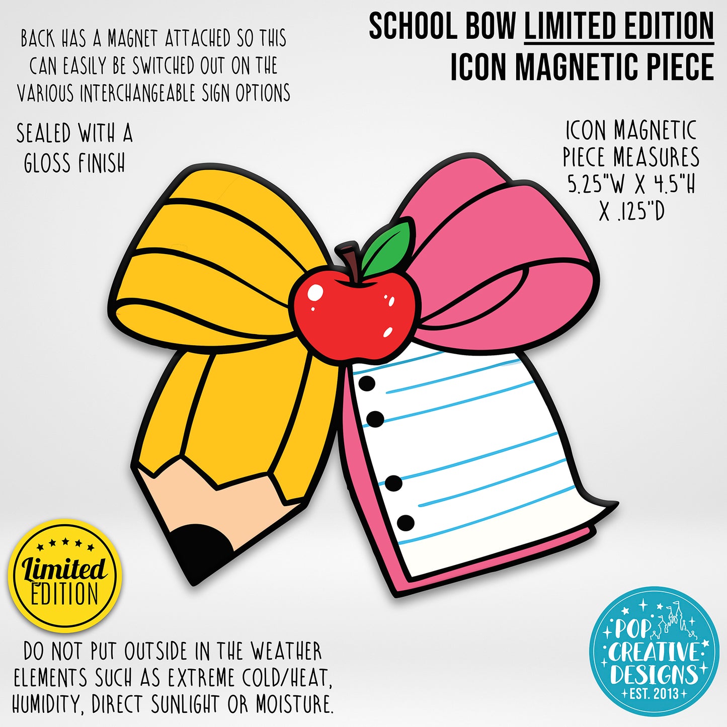 ***CLEARANCE ITEM*** School Bow Icon Magnetic Piece