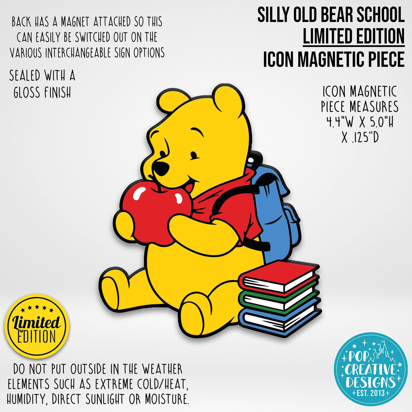 LIMITED EDITION Silly Old Bear School Icon Magnetic Piece