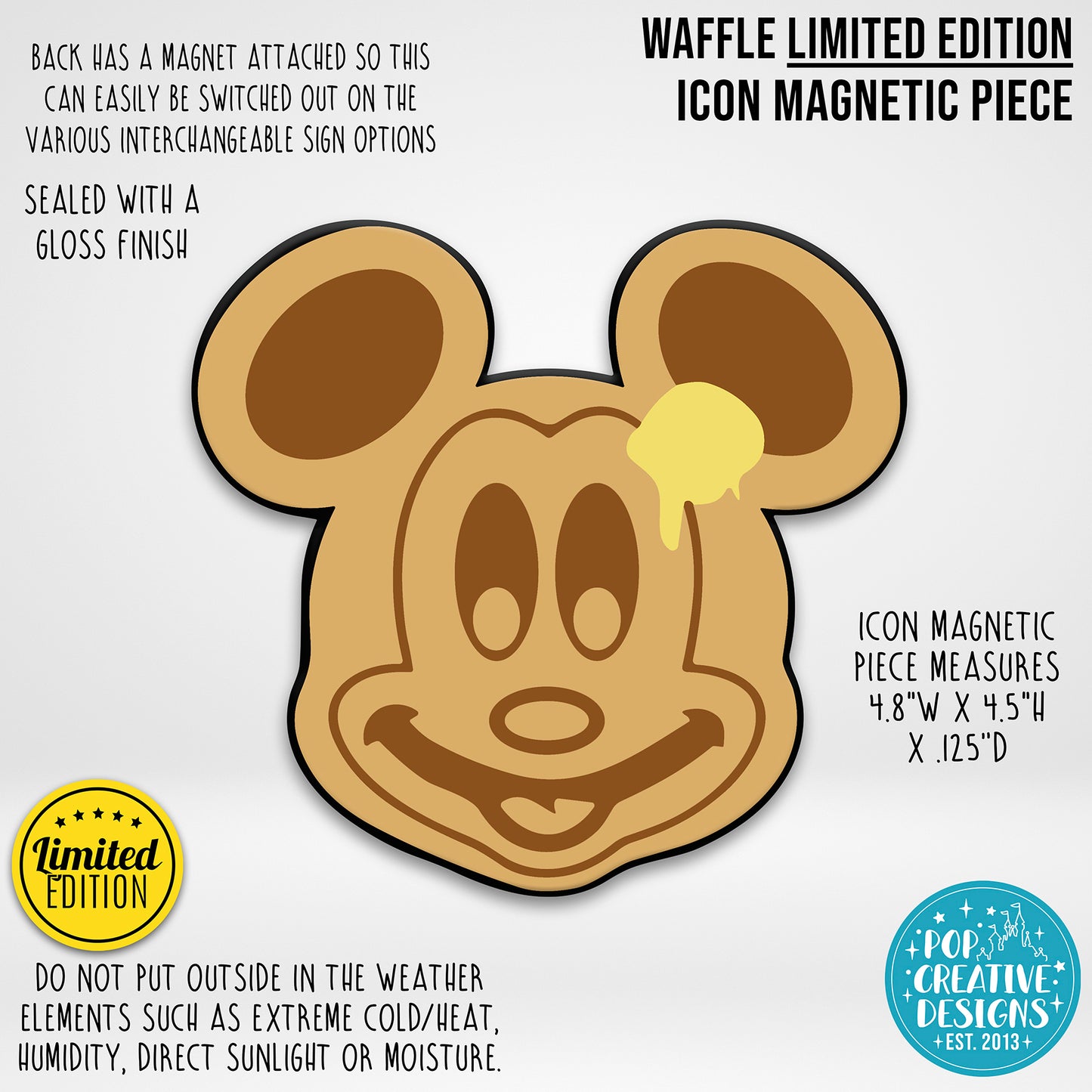 ***CLEARANCE ITEM*** Waffle Icon Magnetic Piece