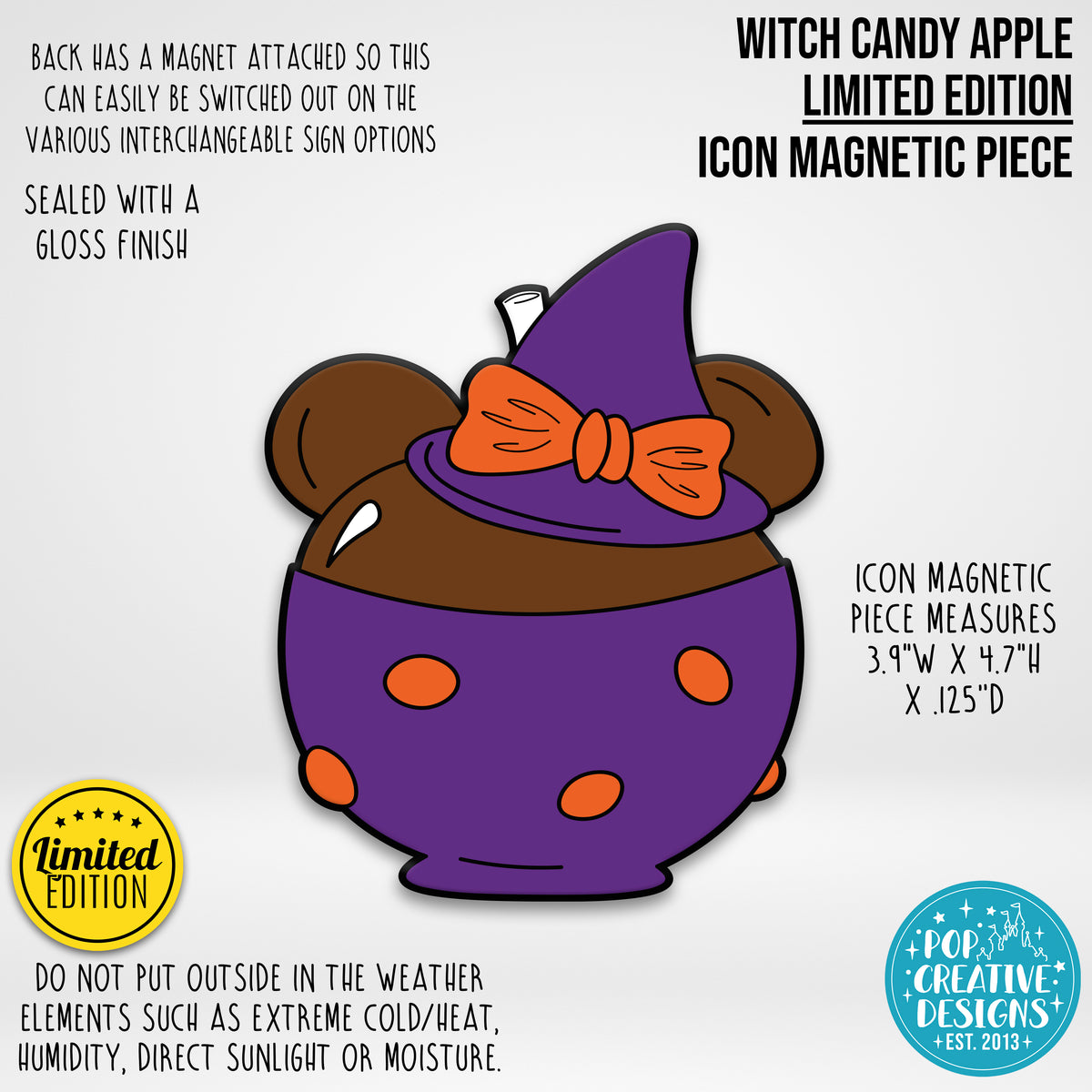 LIMITED EDITION Witch Candy Apple Icon Magnetic Piece