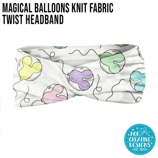 Magical Balloons Knit Fabric Twist Headband