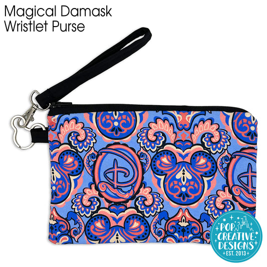 Magical Damask Wristlet Purse