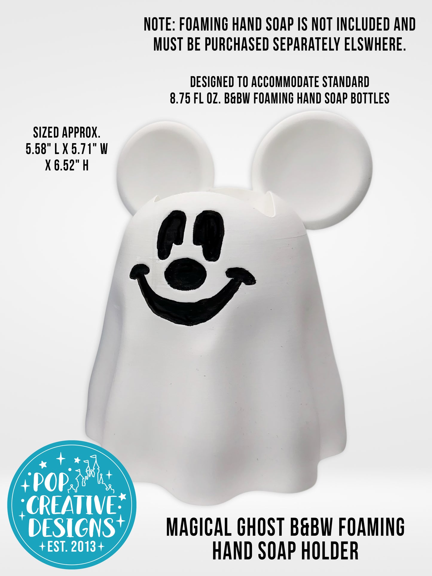 👻 Magical Ghost Foaming Hand Soap Holder | Halloween Bathroom & Kitchen Decor