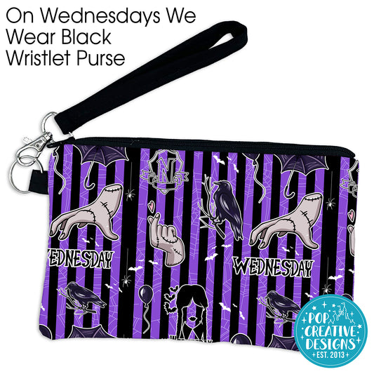 On Wednesdays We Wear Black Wristlet Purse