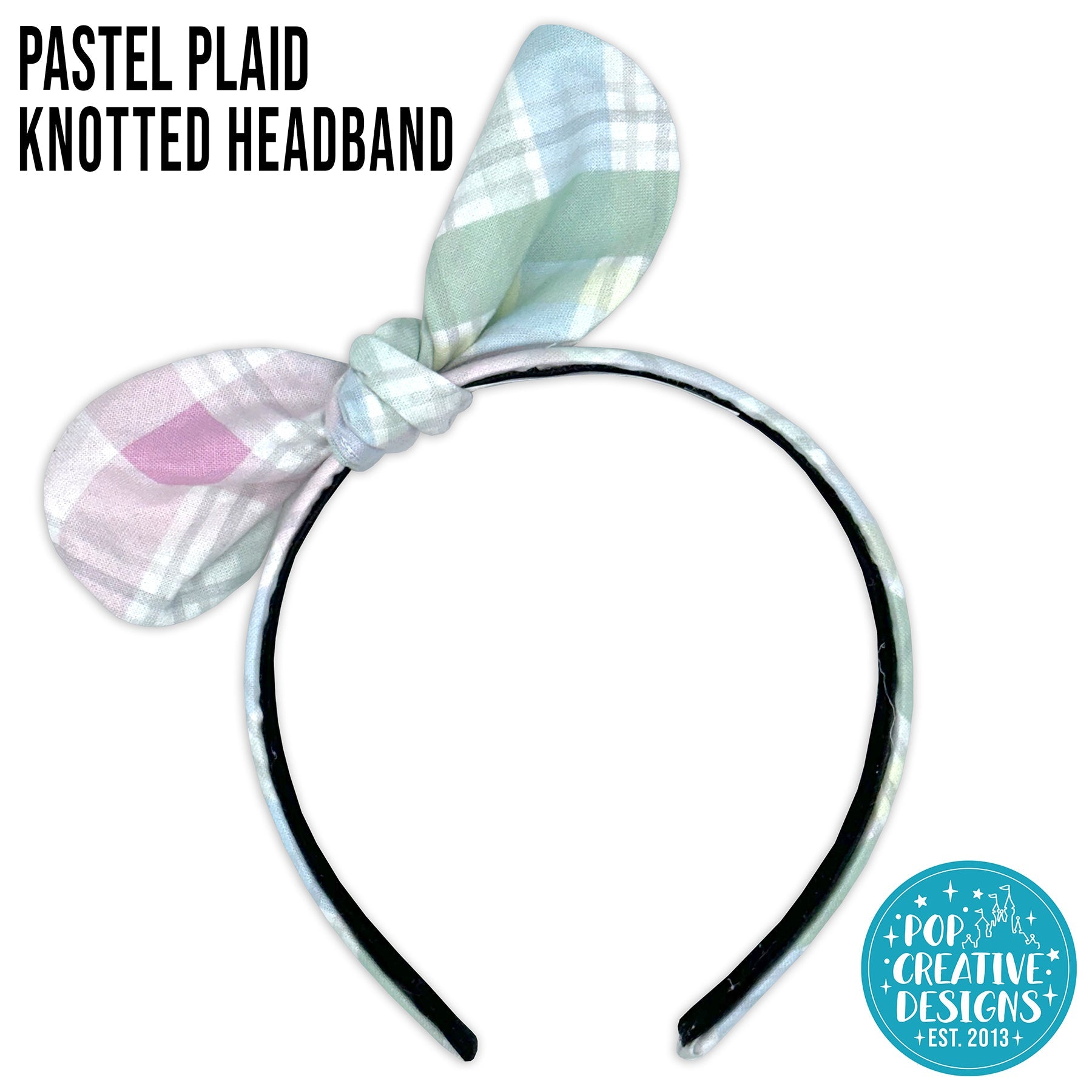 Pastel Plaid Knotted Headband