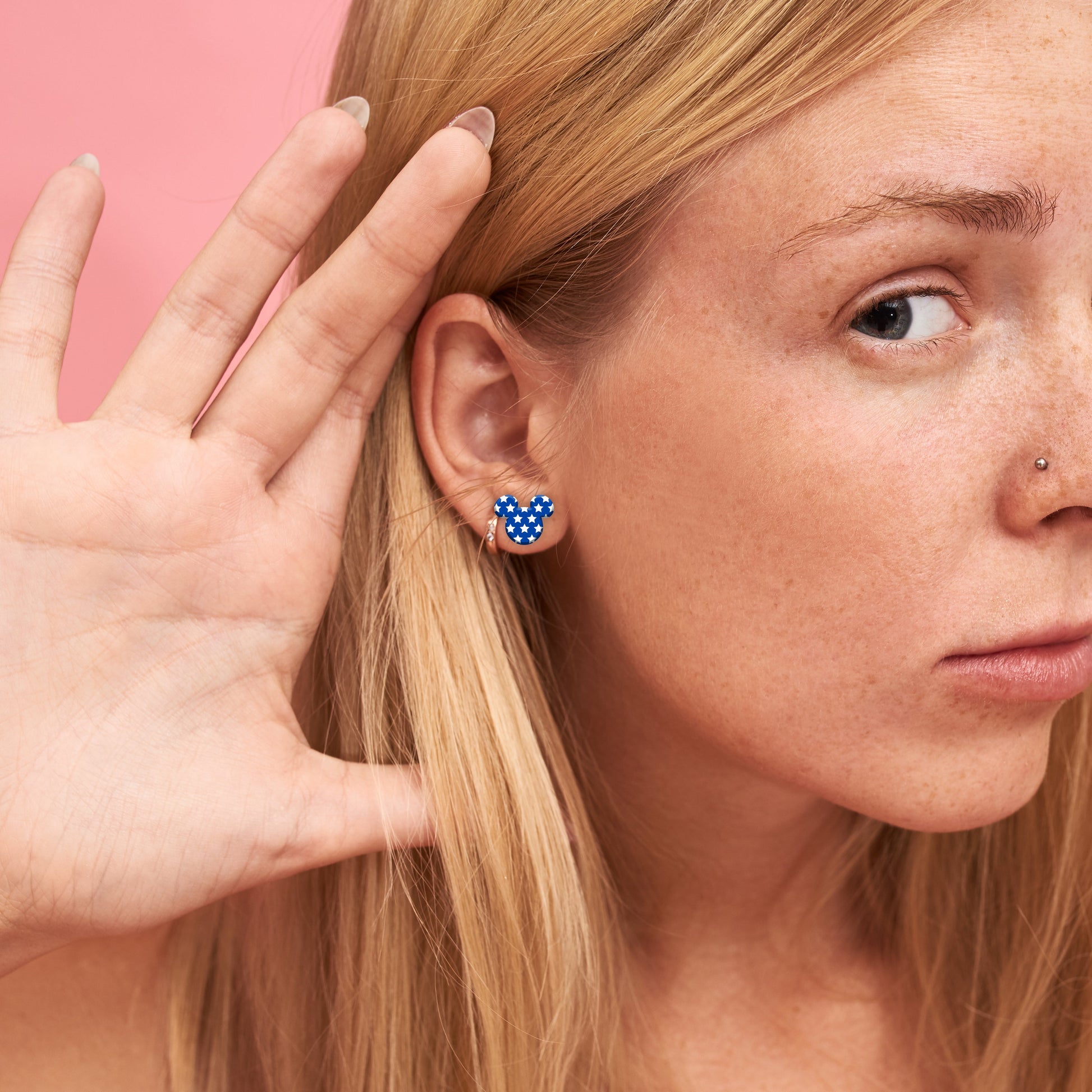 Patriotic Mouse Stud Earrings