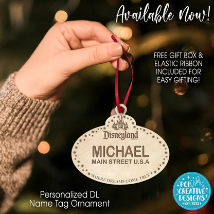 Personalized DL Name Tag Ornament – Custom Christmas Ornament