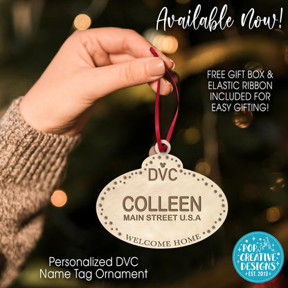 Personalized DVC Name Tag Ornament  – Custom Christmas Ornament