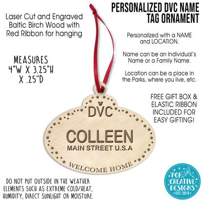 Personalized DVC Name Tag Ornament  – Custom Christmas Ornament