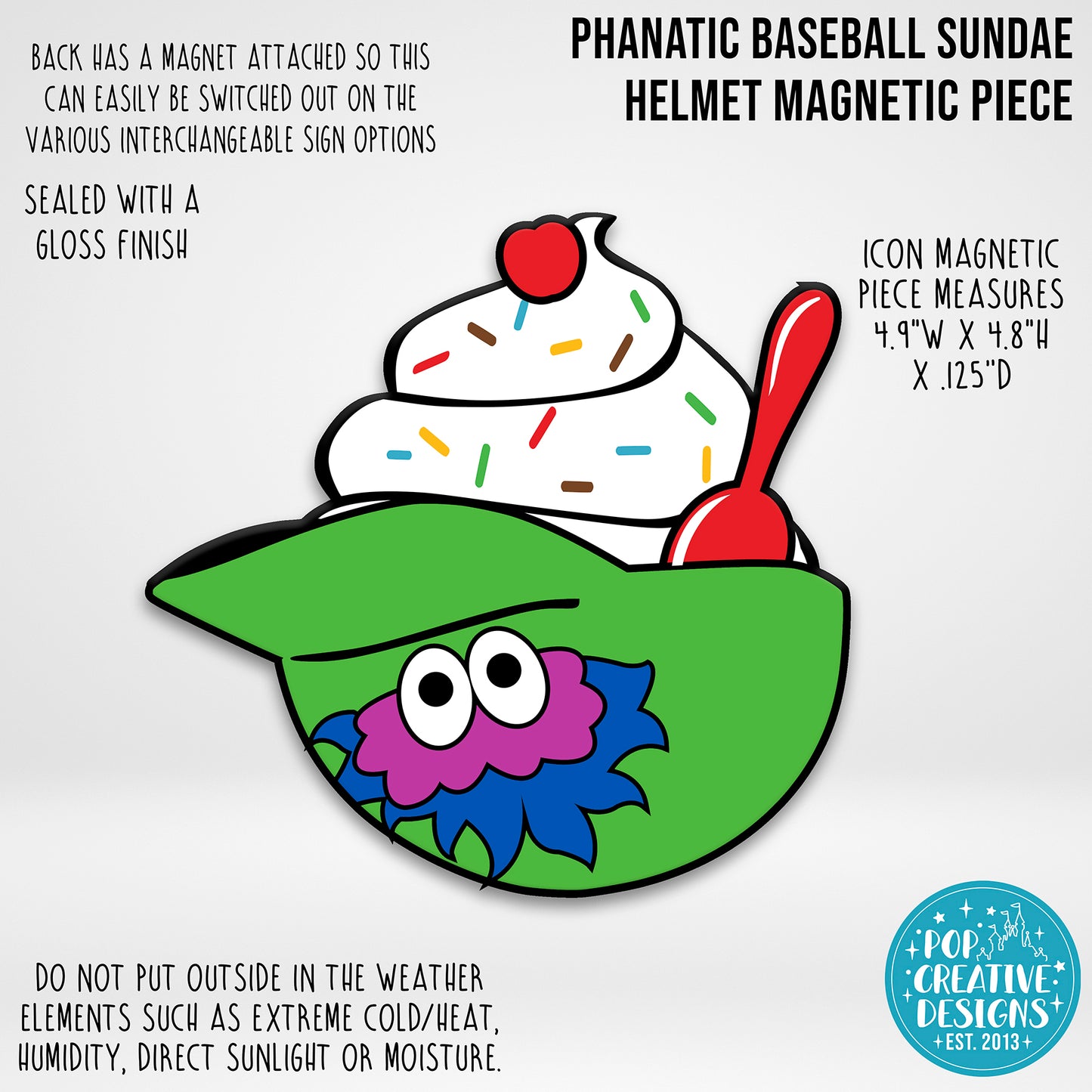 Phanatic Baseball Sundae Helmet Icon Magnetic Piece