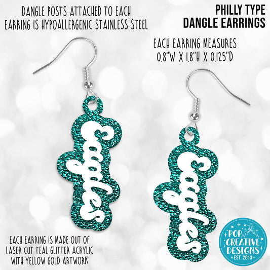 Philly Type Dangle Earrings