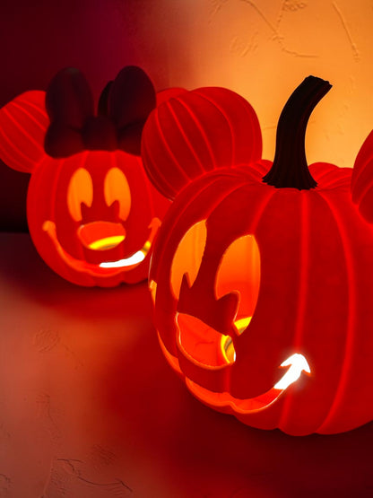 🎃🎀 COMBO SET Light Up Mouse Pumpkin Male and Female | Halloween LED Decor