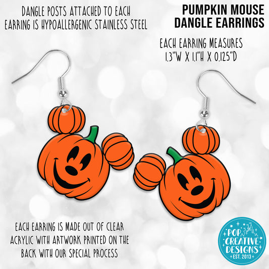 Pumpkin Mouse Dangle Earrings