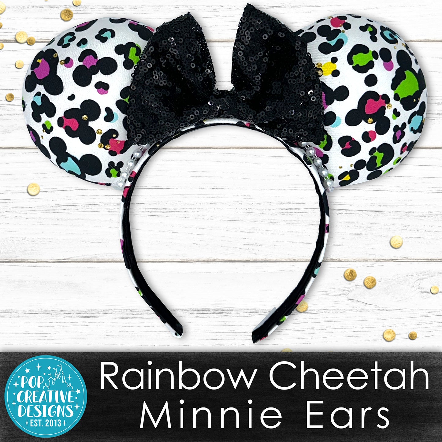 Rainbow Cheetah Minnie Ears