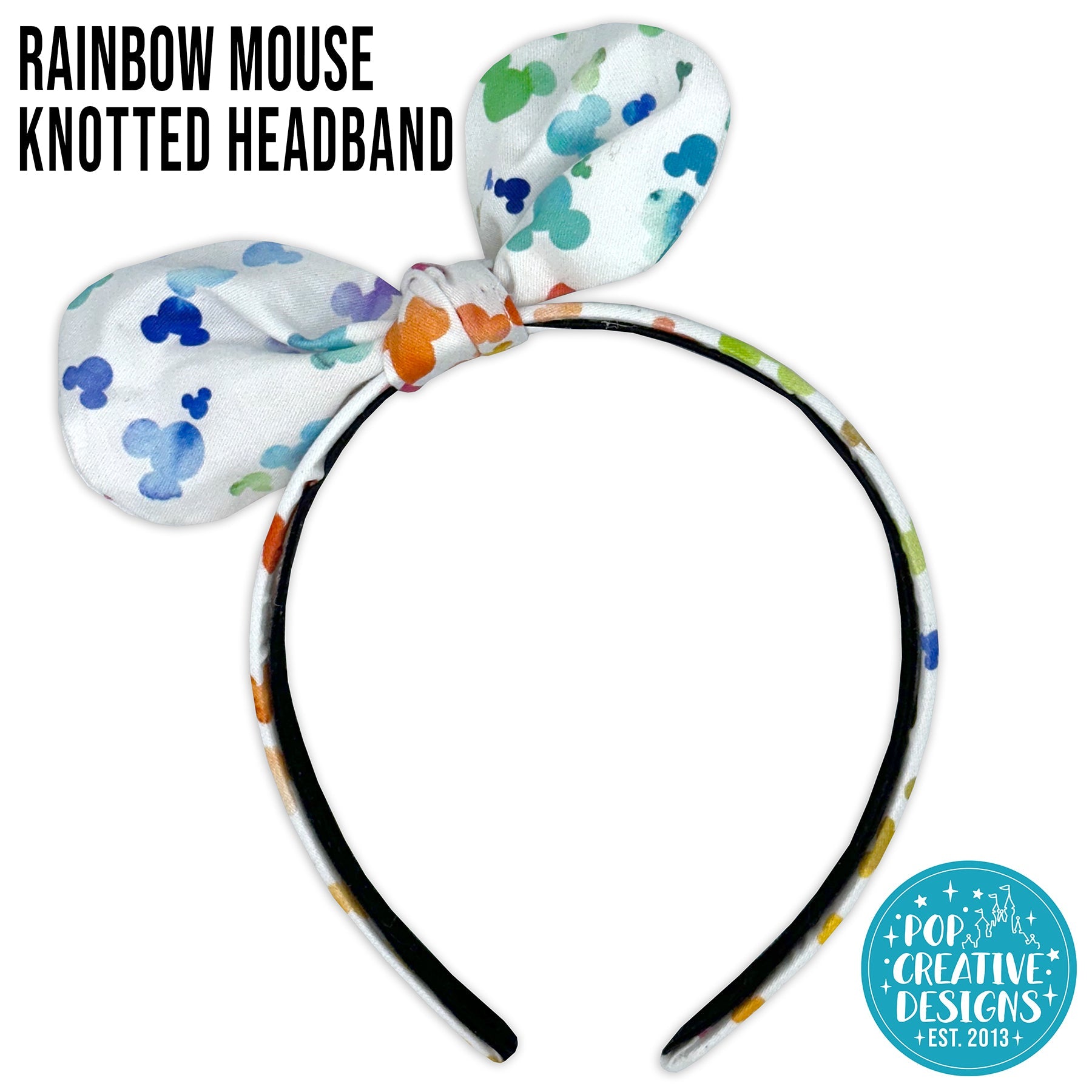 Rainbow Mouse Knotted Headband