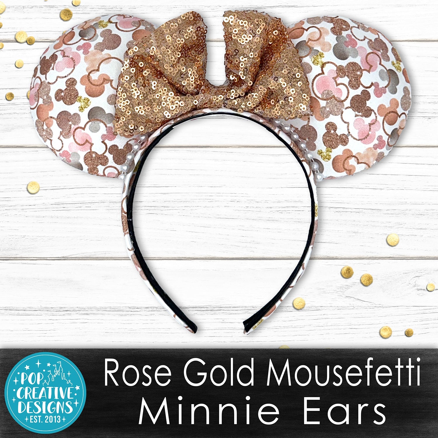 Rose Gold Mousefetti Minnie Ears